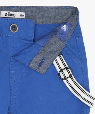 Bermuda bébé garçon en toile avec bretelles amovibles vue2 - GEMO(BEBE DEBT) - GEMO