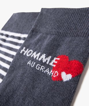 Chaussettes homme tige haute imprimées (lot de 2) vue2 - GEMO(HOMWR HOM) - GEMO