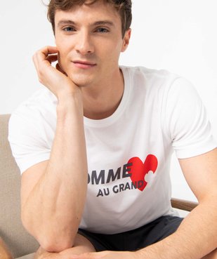 Pyjashort homme mix&match imprimé cœur vue6 - GEMO(HOMWR HOM) - GEMO