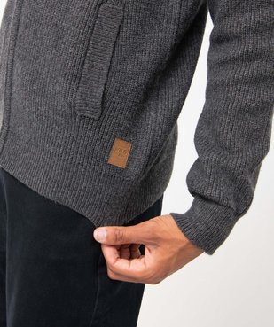 Gilet homme zippé avec col montant doublé vue5 - GEMO (HOMME) - GEMO