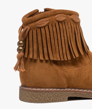 Boots fille en suédine unie avec col à franges vue6 - GEMO (ENFANT) - GEMO