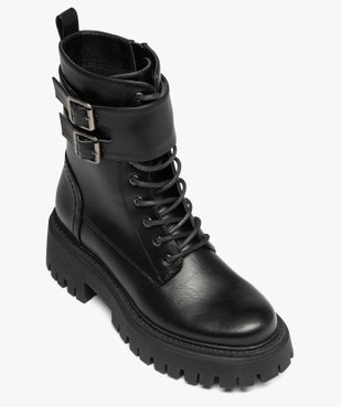 Boots rangers à épaisse semelle crantée femme vue5 - GEMO (CASUAL) - GEMO