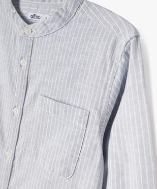 Chemise manches longues à col mao et rayures garçon vue3 - GEMO (ENFANT) - GEMO