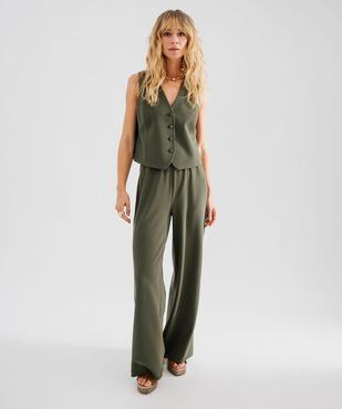 Pantalon large et souple à ceinture élastique femme vue7 - GEMO(FEMME PAP) - GEMO