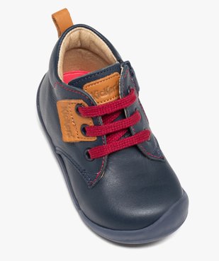 Chaussures premiers pas bébé garçon en cuir uni style denim - Kickers vue5 - KICKERS - GEMO