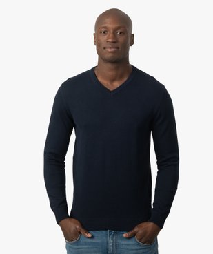 Pull homme à col V 100% coton biologique vue1 - GEMO C4G HOMME - GEMO
