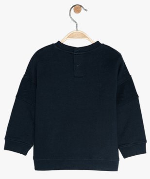 Sweat bébé garçon imprimé et jeu de matières - Lulu Castagnette vue2 - LULUCASTAGNETTE - GEMO