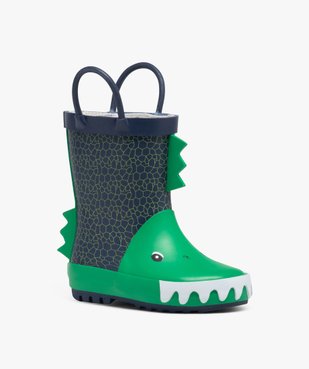 Bottes de pluie bébé garçon en caoutchouc avec motifs et à anses vue3 - BUGGY - GEMO