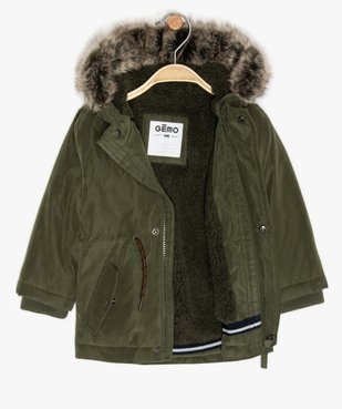 Blouson bébé garçon doublé sherpa avec capuche vue2 - GEMO(BEBE DEBT) - GEMO