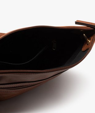 Sac besace femme plat à motifs matelassés et pompon vue3 - GEMO (ACCESS) - GEMO