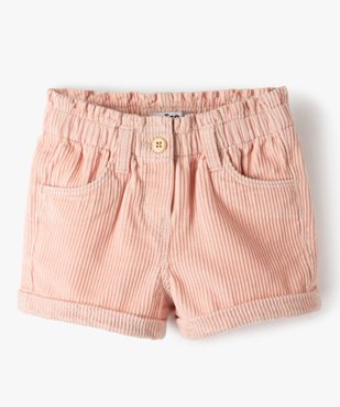 Short bébé fille en velours grosses côtes vue1 - GEMO(BEBE DEBT) - GEMO