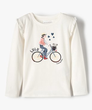 Tee-shirt fille avec motifs multimatières – Lulu Castagnette vue1 - LULUCASTAGNETTE - GEMO