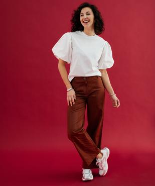 Tee-shirt à manches bouffantes femme vue4 - GEMO(FEMME PAP) - GEMO