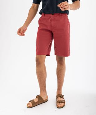 Bermuda en coton stretch coupe droite homme vue1 - GEMO 4G HOMME - GEMO