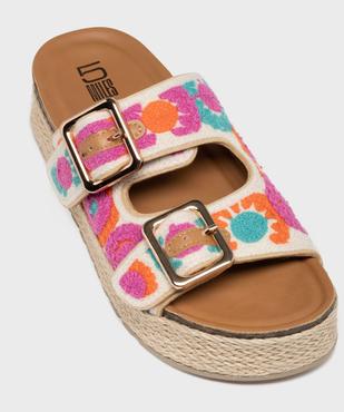 Mules à semelle plateforme et larges brides crochet femme vue6 - 5 MILES - GEMO