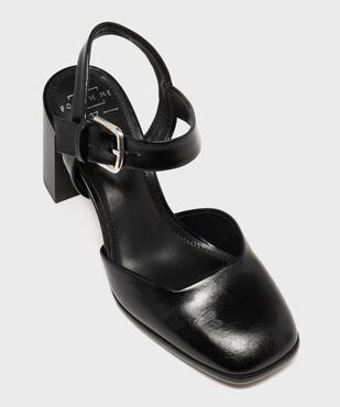 Escarpins sling back à talon large et bout carré femme - Follow Me vue5 - FOLLOW ME - GEMO