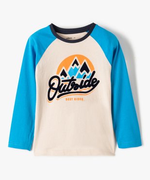 Tee-shirt garçon à manches longues multicolore à motif velours vue2 - GEMO (ENFANT) - GEMO