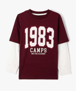 Tee-shirt à manches longues effet 2 en 1 garçon - Camps United vue2 - CAMPS UNITED - GEMO