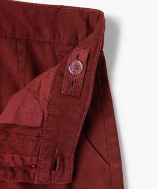Pantalon garçon chino uni à revers vue3 - GEMO (JUNIOR) - GEMO