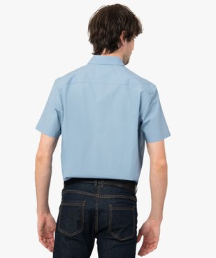 Chemise homme à manches courtes unie coupe droite vue3 - GEMO (HOMME) - GEMO