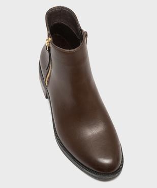 Boots zippées à petit talon en matière lisse femme vue5 - VALENTINA BALDANO GEMO FORGOOD - GEMO