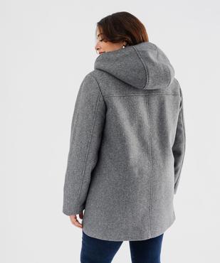 Manteau mi-long zippé à capuche fourrée femme grande taille vue3 - GEMO 4G GT - GEMO