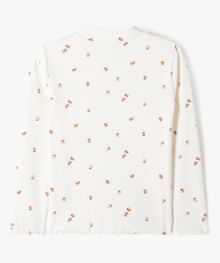 Tee-shirt à manches longues à motifs fleuris fille vue3 - GEMO 4G FILLE - GEMO
