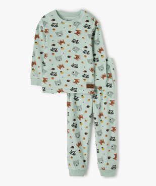 Pyjama garçon en velours motif animaux de la forêt vue1 - GEMO (ENFANT) - GEMO