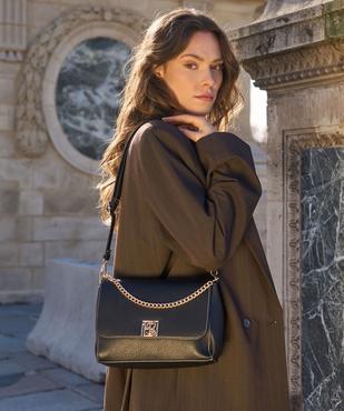 Sac à main grainé à anse en chaîne dorée femme vue2 - BESTINI - GEMO