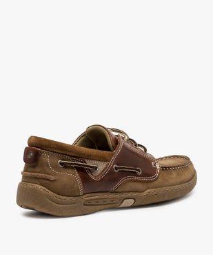 Chaussures bateau homme à lacets dessus cuir vue4 - GEMO (CONFORT) - GEMO