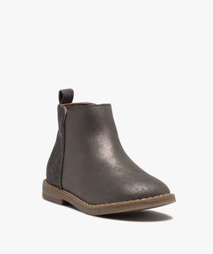 Boots fille à talon plat et reflets métallisés vue2 - GEMO (ENFANT) - GEMO