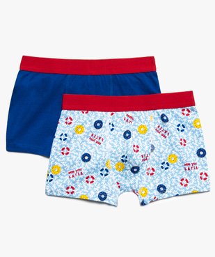 Boxer garçon en coton stretch multicolore (lot de 2) vue1 - GEMO (ENFANT) - GEMO