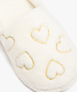 Chaussons fille mules en dessus peluche brodées coeur vue6 - GEMO (ENFANT) - GEMO