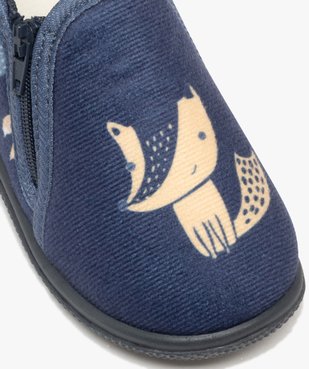 Chaussons bébé garçon bottillons à zip petit renard vue6 - GEMO 4G BEBE - GEMO