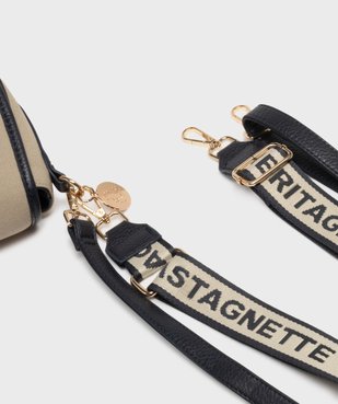 Sac besace en toile avec 2 bandoulière amovibles femme - LuluCastagnette vue5 - LULU CASTAGNETT - GEMO