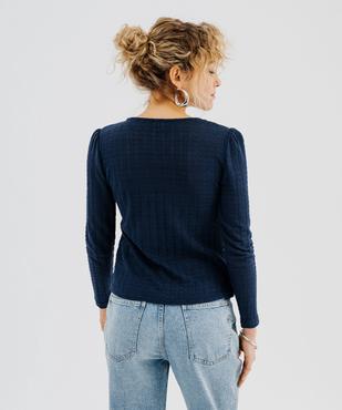 Tee-shirt manches longues en maille effet 2 en 1 femme vue3 - GEMO(FEMME PAP) - GEMO