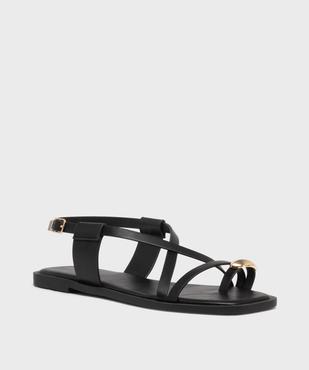 Sandales plates multibrides avec bijou de pied femme vue2 - FOLLOW ME - GEMO