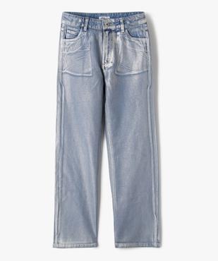 Jean enduit coupe Straight avec taille ajustable fille vue1 - GEMO (JUNIOR) - GEMO