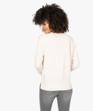 Pull femme à col V en maille ultra douce vue3 - GEMO (MAILLE) - GEMO