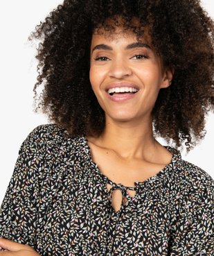 Blouse femme imprimée avec manches 3/4 élastiquées vue2 - GEMO(FEMME PAP) - GEMO