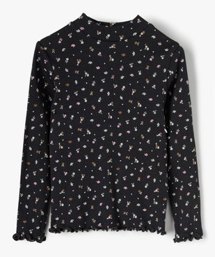 Tee-shirt fille en maille côtelée à motifs fleuris vue1 - GEMO C4G FILLE - GEMO