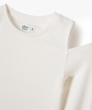 Tee-shirt à manches longues épaules dénudées fille vue2 - GEMO 4G FILLE - GEMO