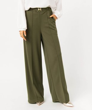 Pantalon en maille extensible avec bijou à la ceinture femme vue1 - GEMO(FEMME PAP) - GEMO