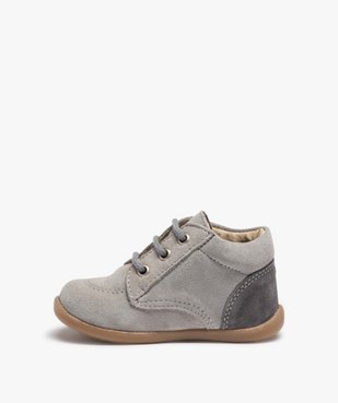 Chaussures de marche bébé en cuir bicolores vue3 - GEMO(BEBE DEBT) - GEMO