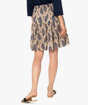 Jupe femme à motifs fleuris avec taille élastiquée vue3 - GEMO(FEMME PAP) - GEMO