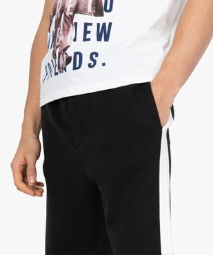 Bermuda homme en maille extensible avec bandes contrastantes vue2 - GEMO (HOMME) - GEMO