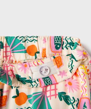 Pantalon large et fluide imprimé fantaisie fille vue2 - GEMO (ENFANT) - GEMO