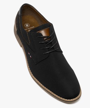 Derbies en toile texturée et détails contrastants homme  vue6 - MARIO BALDANO - GEMO