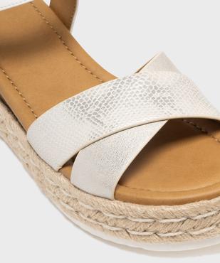 Sandales à talon compensé et semelle plateforme en corde femme vue6 - VALENTINA BALDA - GEMO