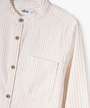 Chemise manches longues à col mao et rayures garçon vue2 - GEMO (ENFANT) - GEMO